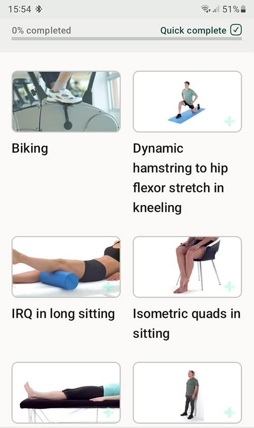 Online exercise program Osgood-Schlatter