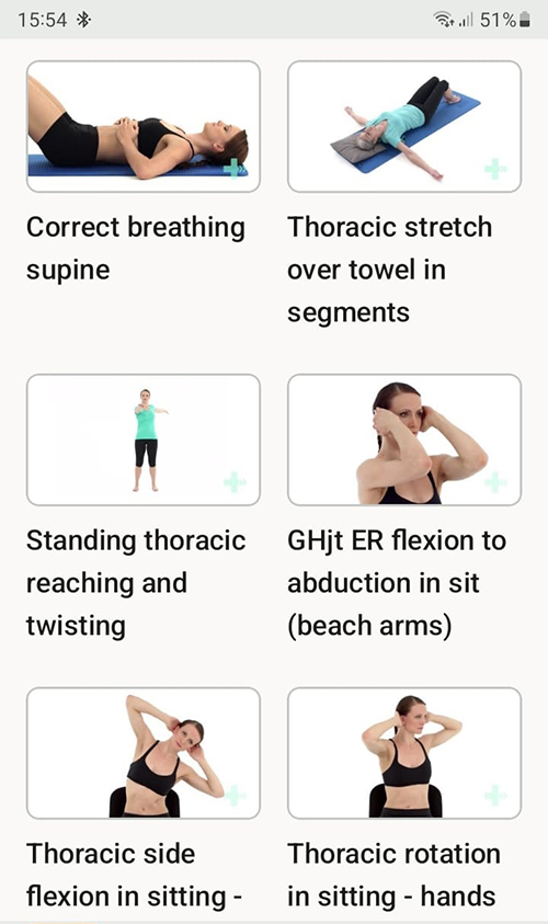 Online exercise program Dysfunction of the rib joints on the back