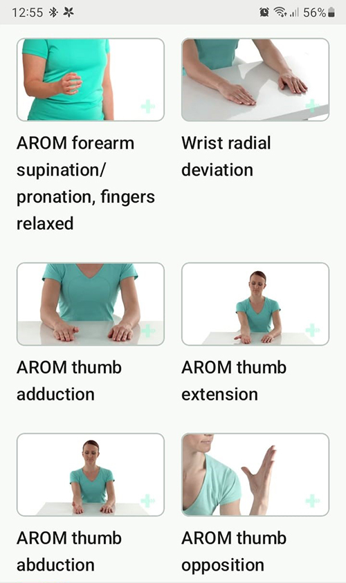 Online exercise program Base of thumb arthritis