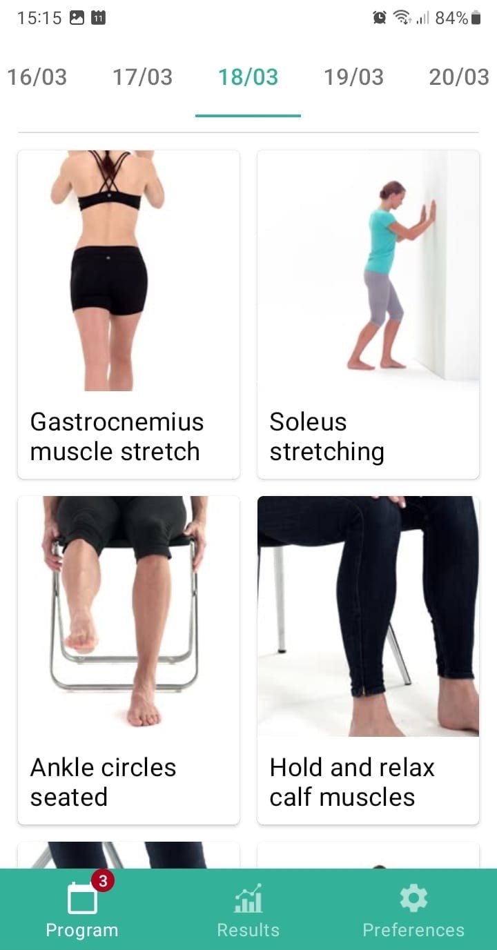 Calf muscle tear exercise program